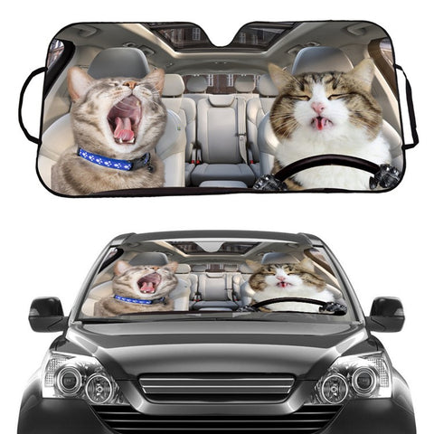70x138cm Car Windshield Sunshade Patterns Print UV Protection Front Window Sun Shade