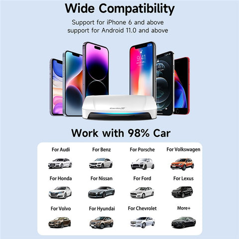 CARLINKIT SDM660 8+128GB CarPlay AI Box Android 13.0 Wireless CarPlay Android Auto Adapter with HD Output, Eurasian Version