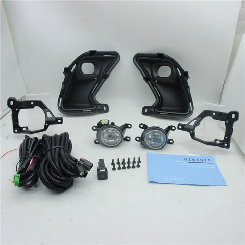 For Toyota Highlander 2024 1 Pair Car White LED Fog Lights Waterproof Working Lamp Bezel Assembly Kit