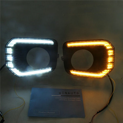 For Toyota Tacoma 2016-2023 1 Pair Car DRL Light White+Yellow LED Daytime Running Turn Signal Lamp