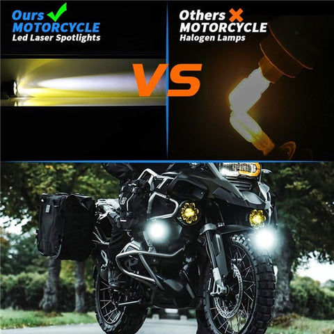 JP-V68 Motorcycle Truck Off-Road Vehicle LED Spotlight Yellow+White Strobe Red+Blue Warning Headlight