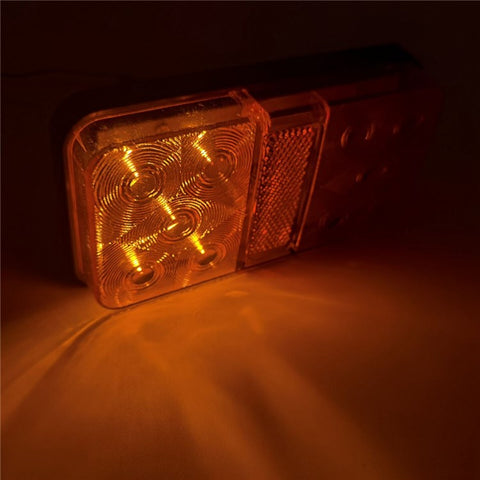 A4136 10-LED Tail Light Kit for 12V Truck, Trailer, Vehicles Waterproof Turn Signal Light Set with Reflective Plates / Side-Lights / License Plate Light