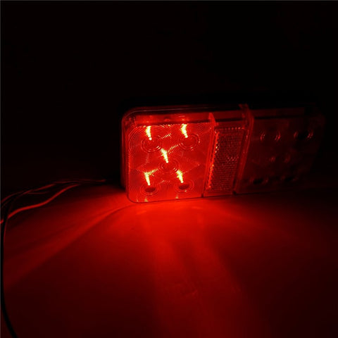 A4136 10-LED Tail Light Kit for 12V Truck, Trailer, Vehicles Waterproof Turn Signal Light Set with Reflective Plates / Side-Lights / License Plate Light
