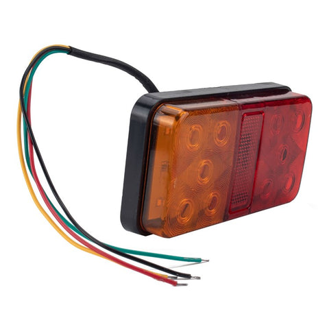 A4136 10-LED Tail Light Kit for 12V Truck, Trailer, Vehicles Waterproof Turn Signal Light Set with Reflective Plates / Side-Lights / License Plate Light