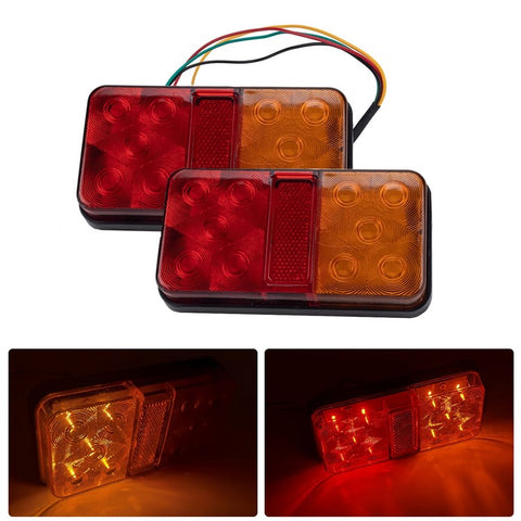 A4138 10-LED Trailer Tail Light Kit for 12V Truck Vehicles Water Resistant Turn Signal Light with Cable Ties
