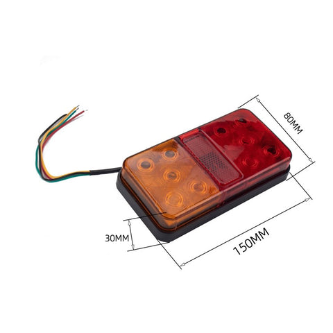 A4138 10-LED Trailer Tail Light Kit for 12V Truck Vehicles Water Resistant Turn Signal Light with Cable Ties