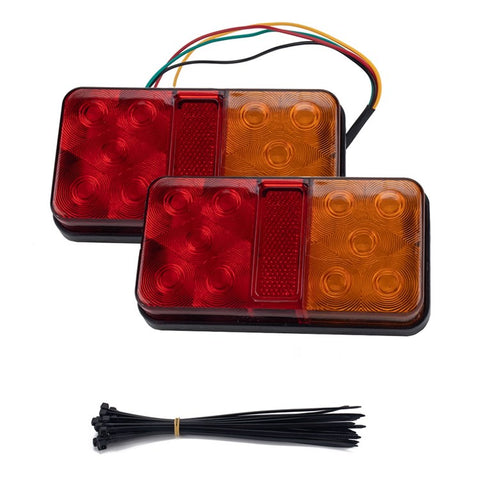 A4138 10-LED Trailer Tail Light Kit for 12V Truck Vehicles Water Resistant Turn Signal Light with Cable Ties