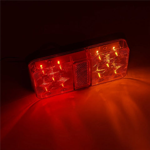 A4135 10-LED Tail Light Kit for 12V Truck, Trailer, Vehicles Water Resistant Turn Signal Light Set with 8m 5-Core Cable / Side-Light / License Plate Light