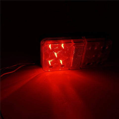 A4135 10-LED Tail Light Kit for 12V Truck, Trailer, Vehicles Water Resistant Turn Signal Light Set with 8m 5-Core Cable / Side-Light / License Plate Light