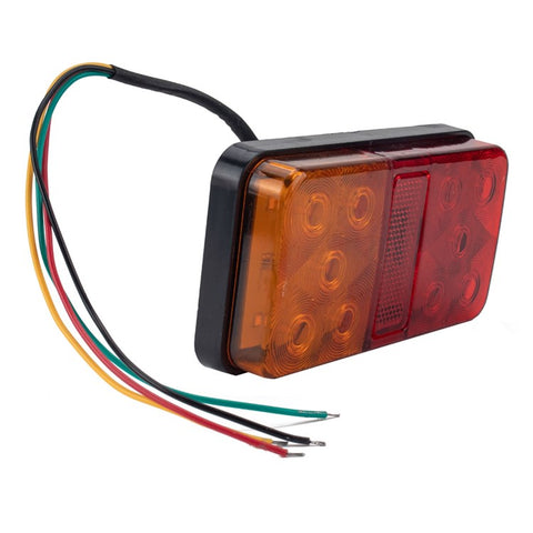 A4135 10-LED Tail Light Kit for 12V Truck, Trailer, Vehicles Water Resistant Turn Signal Light Set with 8m 5-Core Cable / Side-Light / License Plate Light