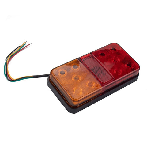 A4133 Water Resistant 10-LED Tail Light Kit for 12V Truck, Trailer Vehicles Turn Signal Light with 8m 5-Core Cable / Cable Ties / License Plate Light