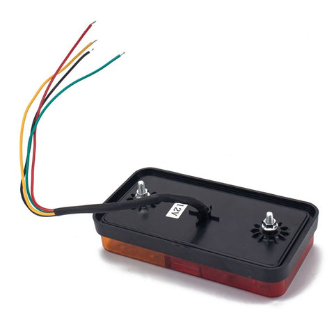 A4133 Water Resistant 10-LED Tail Light Kit for 12V Truck, Trailer Vehicles Turn Signal Light with 8m 5-Core Cable / Cable Ties / License Plate Light