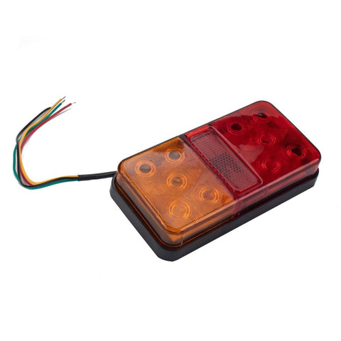 A4134 Waterproof 10-LED Tail Light Kit for 12V Truck, Trailer, Vehicles Turn Signal Light with 8m 5-Core Cable / Cable Ties / License Plate Light