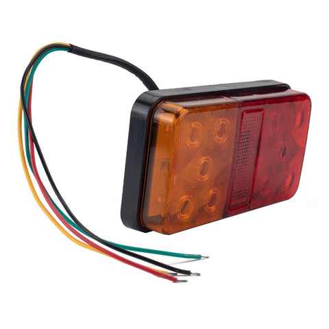 A4086 10-LED Trailer Tail Light Kit for 12V Truck Vehicles Waterproof Turn Signal Warning Light with 8m 5-Core Cable