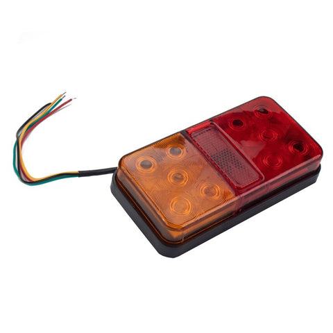 A4086 10-LED Trailer Tail Light Kit for 12V Truck Vehicles Waterproof Turn Signal Warning Light with 8m 5-Core Cable