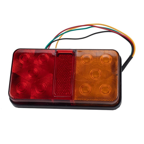 A4132 10-LED Tail Light Kit for 12V Truck, Trailer Vehicles Waterproof Turn Signal Light with 8m 5-Core Cable / Cable Ties