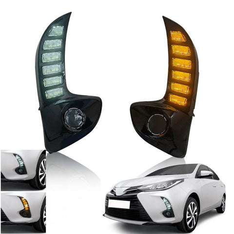 WINAUTO For Toyota Yaris 2020-2021 LED Daytime Running Light Turn Signal Lamp