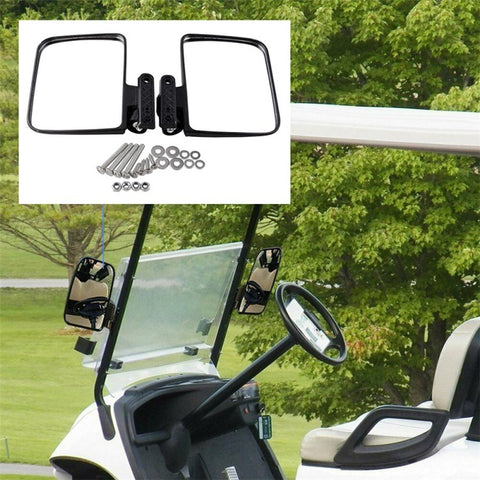 SF-GEF-01 One Pair Golf Cart Side Mirror Rear View Mirror Kit with Installation Screws