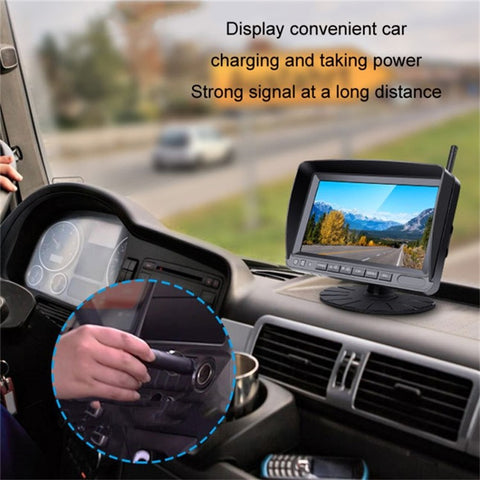 7" Car Monitor Wireless Rearview Blind Spot Reverse Camera Recorder Support Card Loop Recording