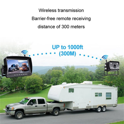 7" Car Monitor Wireless Rearview Blind Spot Reverse Camera Recorder Support Card Loop Recording