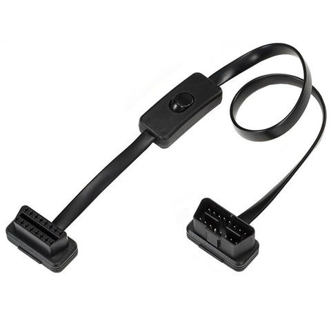 JUNSUNMAY 60cm ELM327 16 Pin OBD II Male to Female Extension Cable with Switch