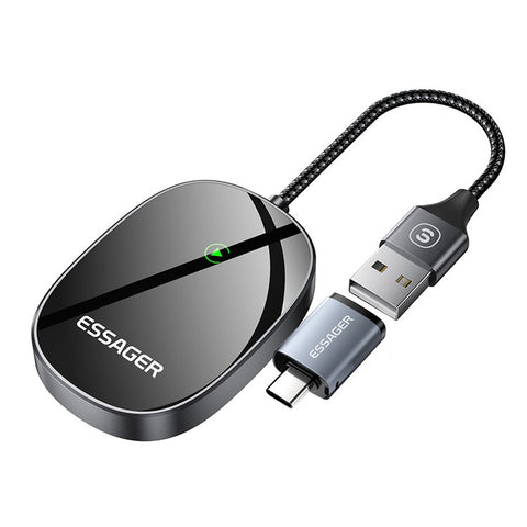 ESSAGER BY960 Aluminum Alloy+Glass WiFi 5G Module Wireless CarPlay Dongle Adapter