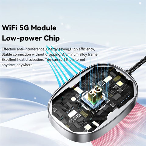 ESSAGER BY960 Aluminum Alloy+Glass WiFi 5G Module Wireless CarPlay Dongle Adapter