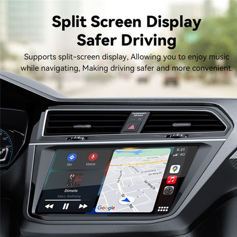 ESSAGER BY960 Aluminum Alloy+Glass WiFi 5G Module Wireless CarPlay Dongle Adapter