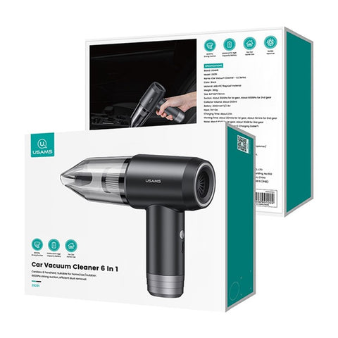 USAMS ZB291 Car Vacuum Cleaner Multi-Functional 6-in-1 Wireless Car Cleaner XJ Series