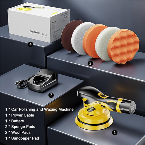 SUITU Electric Car Polisher Waxing Polishing Machine Vehicle Maintenance Tool