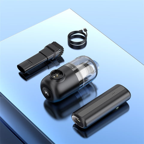 F16 Multifunction Detachable Handheld Mini Car Cleaner with Flashlight Power Bank Function