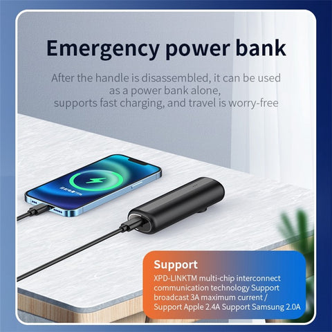 F16 Multifunction Detachable Handheld Mini Car Cleaner with Flashlight Power Bank Function