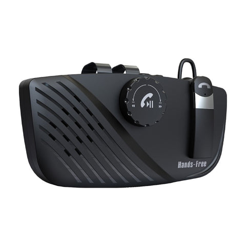 SP16 2 in 1 Portable Sun Visor Hands-free Bluetooth-compatible Speakerphone Smart Vibration Power ON Wireless Car Kit with Earphone/Back Clip Support for Siri Google Voice Control