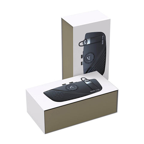 SP16 2 in 1 Portable Sun Visor Hands-free Bluetooth-compatible Speakerphone Smart Vibration Power ON Wireless Car Kit with Earphone/Back Clip Support for Siri Google Voice Control
