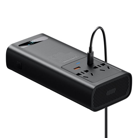 BASEUS Super Si Power Inverter Type-C USB AC Socket Car Charger 500W Digital Display Power Station Converter (220V CN/EU Plug)