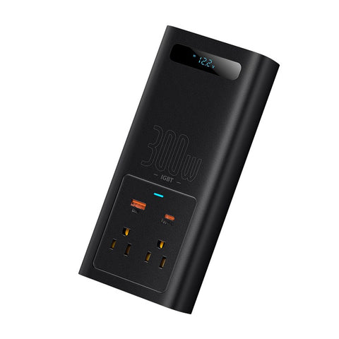 BASEUS BS-CI30-01 IGBT Power Inverter 300W (110V US/JP ) Multi-function High Power Inverter with Cooling Fan for Outdoor Camping
