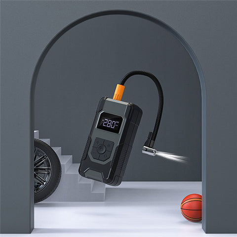 SY-B001 Portable Car Air Pump Tire Pressure Pre-set Wireless Digital Display Tyre Inflator with LED Light and Power Bank Function