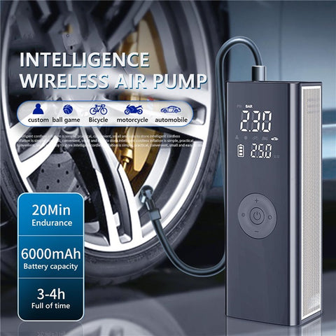 Multifunctional Car Inflator Pump Wireless Intelligent Car Pump Portable Aluminum Alloy 25mm Cylinder Tire Air Pump
