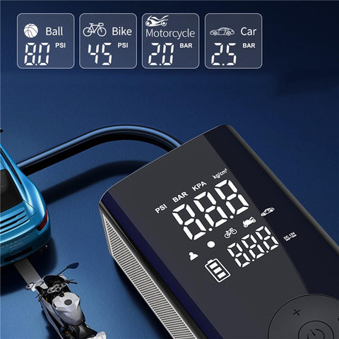 Multifunctional Car Inflator Pump Wireless Intelligent Car Pump Portable Aluminum Alloy 25mm Cylinder Tire Air Pump