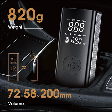 Multifunctional Car Inflator Pump Wireless Intelligent Car Pump Portable Aluminum Alloy 25mm Cylinder Tire Air Pump