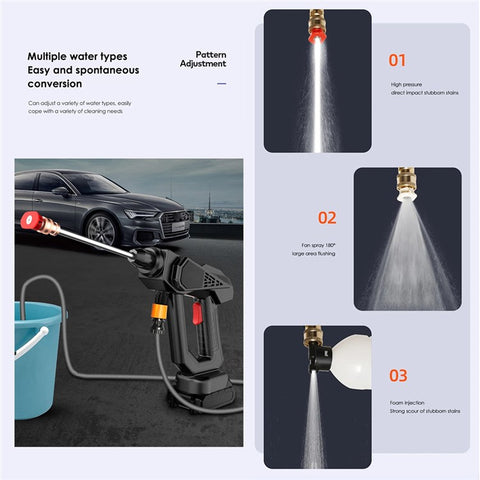8107 Wireless Lithium-ion Battery Charging Car Wash Machine 200W Household Electric Water Spray Gun