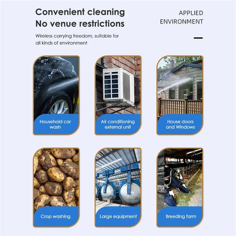 8107 Wireless Lithium-ion Battery Charging Car Wash Machine 200W Household Electric Water Spray Gun