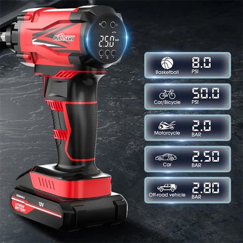 CARSUN C1811 Electric Air Pump Digital Display Wireless Car Motorcycle Tire Inflator with LED Light