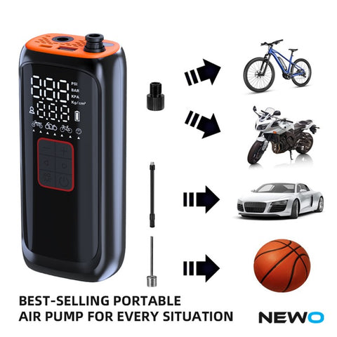 WG01 Multi-Function Portable Car Tire Inflator Electric Wireless Air Pump with Power Bank Function