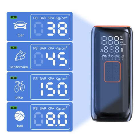 WG01 Multi-Function Portable Car Tire Inflator Electric Wireless Air Pump with Power Bank Function