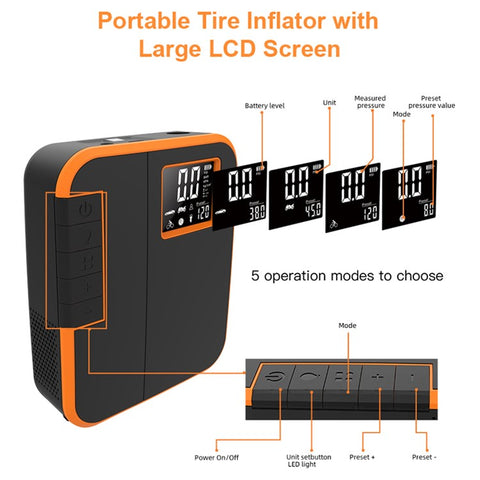 DP3 Wireless Smart Tire Air Pump 2-in-1 Deflation Inflation Pump for Outdoor Camping