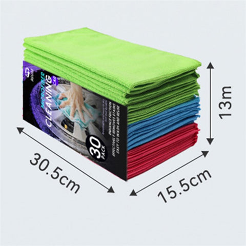 LWMB-004A 30Pcs 30x30cm Super Water Absorption Microfiber Car Washing Towel Kitchen Home Cleaning Cloth