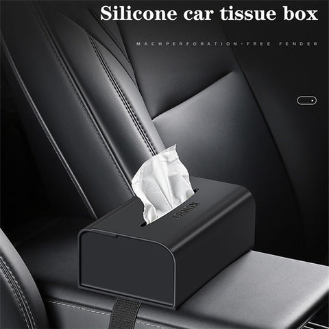 KUNIST TY03 Waterproof Car Silicone Tissue Storage Box Tissue Holder Napkin Organizer Automobile Accessories