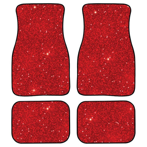 4Pcs / Set Pattern Printed Car Front+Rear Floor Mat Anti-Slip Neoprene Vehicle Interior Floor Pad