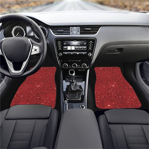 4Pcs / Set Pattern Printed Car Front+Rear Floor Mat Anti-Slip Neoprene Vehicle Interior Floor Pad